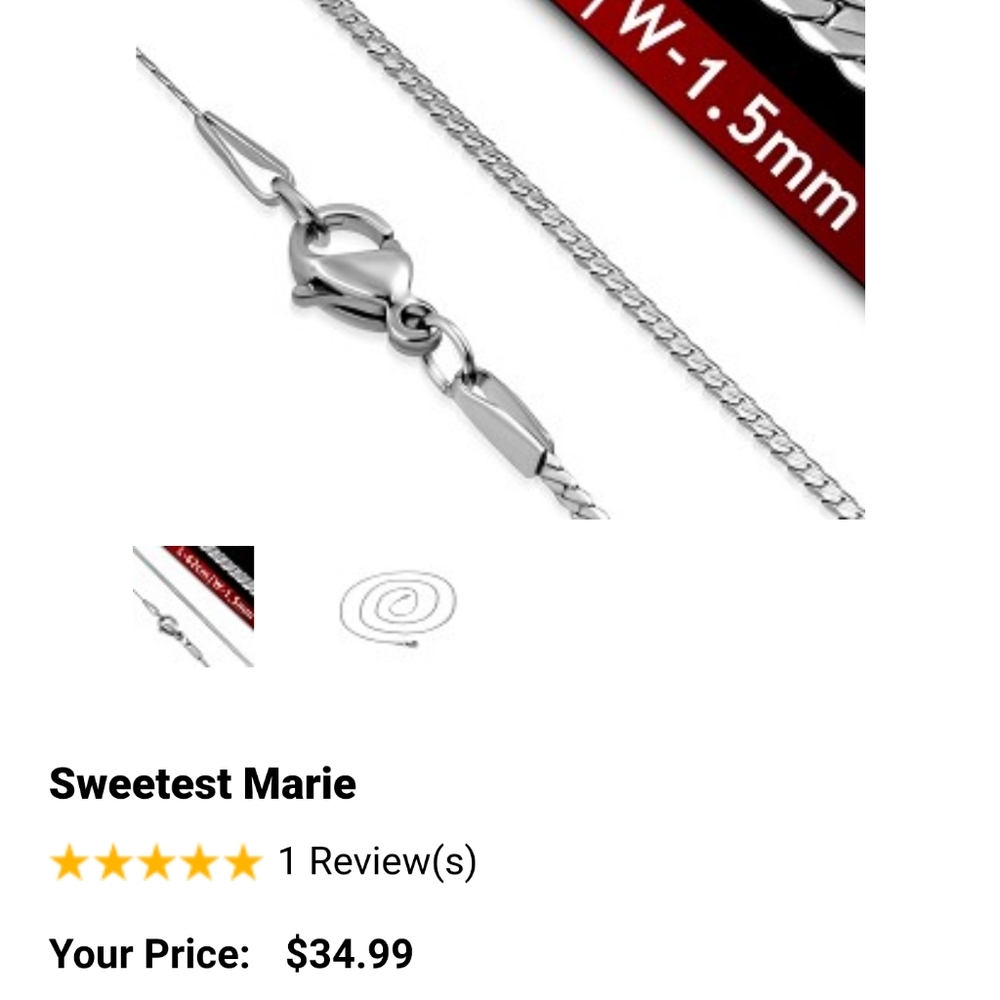 Sweet marie stainless steel ring